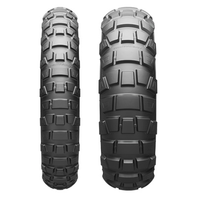 AX41 Battlax Adventurecross Front & Rear Tire, front view