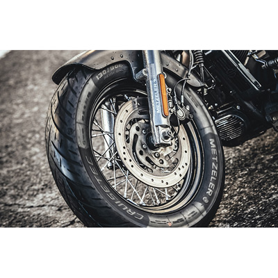 CruiseTec Cruiser Front Tire shown on a motorcycle