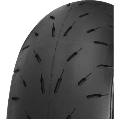 Hook-Up Drag Sport Bike Tire closeup view, showing tread pattern