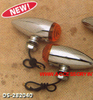 Drag Specialties Smooth Milled Amber Chrome Marker Lights