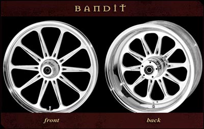 Bandit Wheels, Front and Rear in Chrome finish