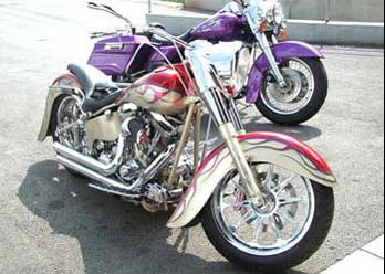 Bandit Front Wheel in Chrome finish installed on motorcycle