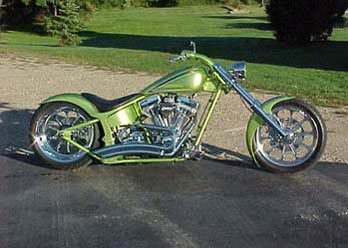 Bandit Wheels in Chrome finish installed on motorcycle, Right side view