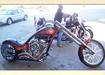 Bandit Wheels in Chrome finish installed on motorcycle, Right side view