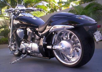 Calypso Forged Rear wheel installed on a motorcycle