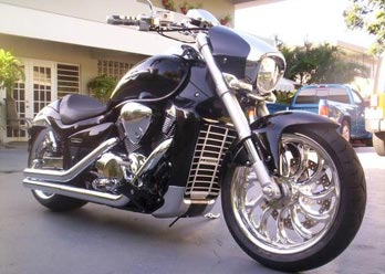 Calypso Forged Front wheel installed on a motorcycle