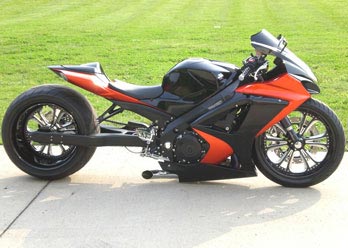 Czar Eclipse Front & Rear wheel shown on a motorcycle, right side view