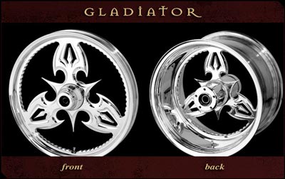 Gladiator wheels chrome, front and rear