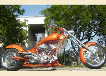 Gladiator Front & Rear wheels installed on motorcycle shown, side view