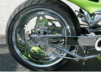 Gladiator Rear wheel installed on Hayabusa shown, side view