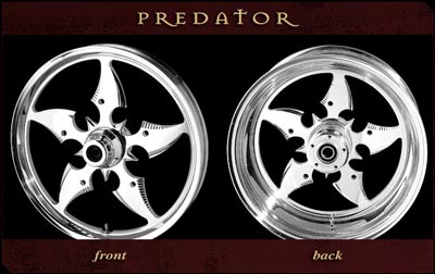 Predator front and rear wheel, chrome finish