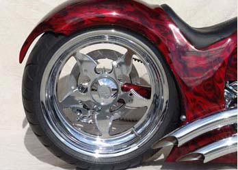 Predator rear wheel shown on a motorcycle