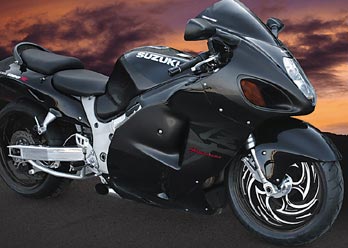 Savage Eclipse Forged wheel shown on Suzuki Hayabusa