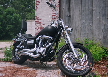Savage Forged front wheel shown on motorcycle