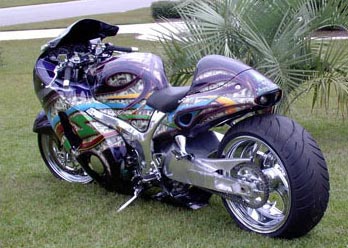 Stingray Forged front and rear wheel shown on motorcycle, chrome finish