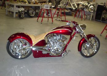 Stingray Forged front and rear wheel shown on motorcycle, chrome finish