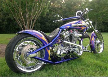 Stingray Forged front and rear wheel shown on motorcycle, chrome finish