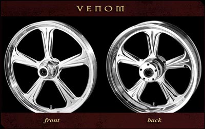 Venom front and rear wheel, chrome finish