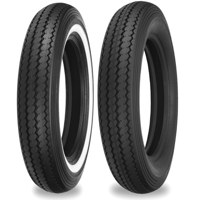 Shinko 240 Classic Tire 100/90-19 Front / Rear [63H] White Wall