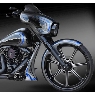 Mission Eclipse Forged Front wheel shown on motorcycle